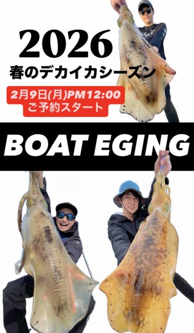 ☆ 2026春ボートエギングご予約のお知らせ ☆